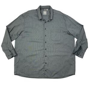 Haupt Shirt Mens 3XL Black White Long Sleeve Button Up Chest Pocket Regular Fit